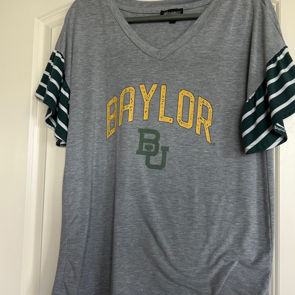 Baylor Women's Gray and Green Jersey Top